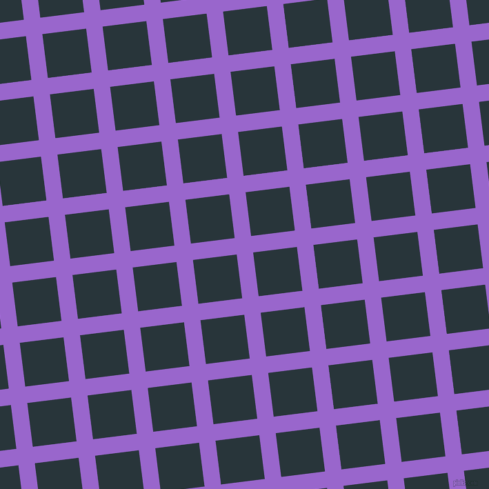 7/97 degree angle diagonal checkered chequered lines, 24 pixel lines width, 64 pixel square size, Amethyst and Oxford Blue plaid checkered seamless tileable