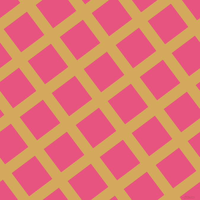 37/127 degree angle diagonal checkered chequered lines, 37 pixel lines width, 98 pixel square size, Apache and Dark Pink plaid checkered seamless tileable