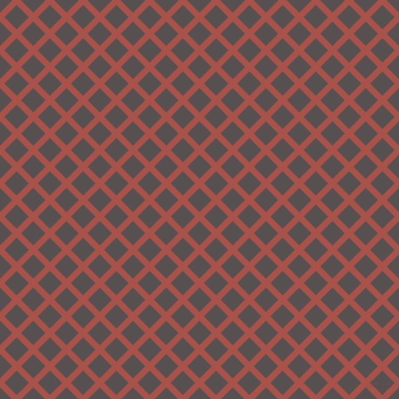 45/135 degree angle diagonal checkered chequered lines, 9 pixel line width, 25 pixel square size, Apple Blossom and Mortar plaid checkered seamless tileable