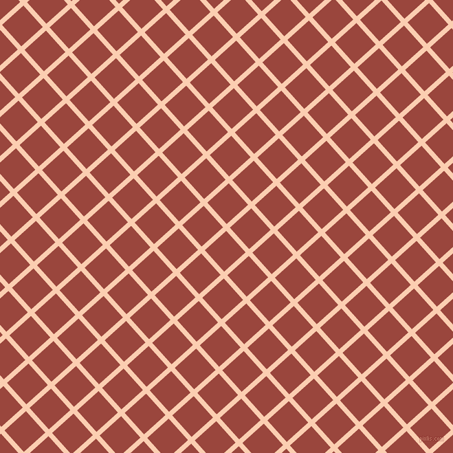 42/132 degree angle diagonal checkered chequered lines, 7 pixel lines width, 42 pixel square size, Apricot and Cognac plaid checkered seamless tileable