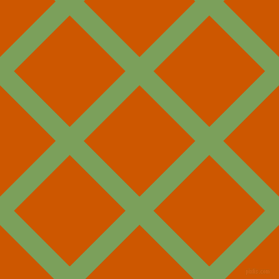 45/135 degree angle diagonal checkered chequered lines, 29 pixel line width, 115 pixel square size, Asparagus and Tenne Tawny plaid checkered seamless tileable