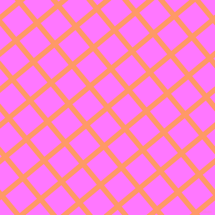40/130 degree angle diagonal checkered chequered lines, 18 pixel line width, 78 pixel square size, Atomic Tangerine and Fuchsia Pink plaid checkered seamless tileable