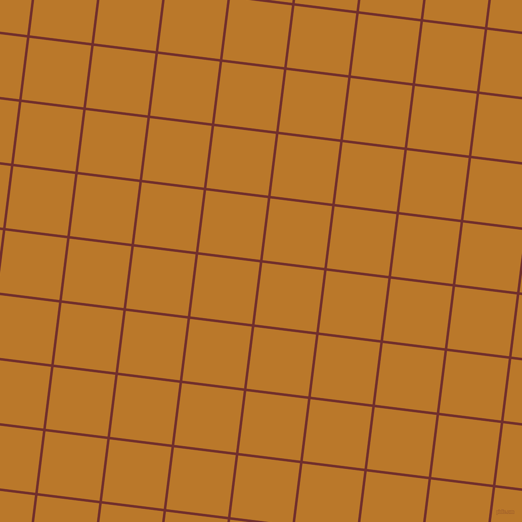 83/173 degree angle diagonal checkered chequered lines, 5 pixel line width, 123 pixel square size, Auburn and Pirate Gold plaid checkered seamless tileable
