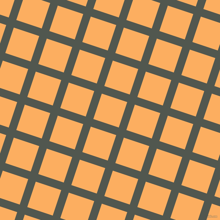 72/162 degree angle diagonal checkered chequered lines, 27 pixel line width, 91 pixel square size, Battleship Grey and Rajah plaid checkered seamless tileable