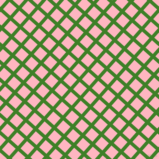 48/138 degree angle diagonal checkered chequered lines, 12 pixel line width, 34 pixel square size, Bilbao and Light Pink plaid checkered seamless tileable