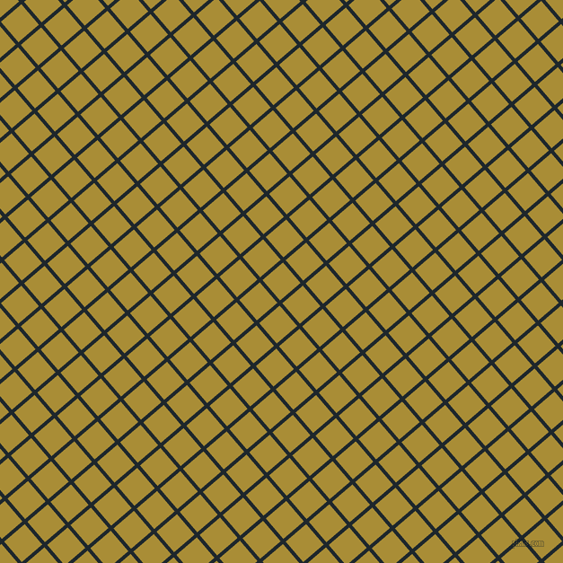 41/131 degree angle diagonal checkered chequered lines, 4 pixel line width, 30 pixel square size, Black Pearl and Reef Gold plaid checkered seamless tileable
