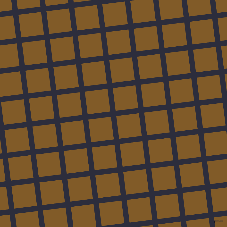7/97 degree angle diagonal checkered chequered lines, 22 pixel lines width, 94 pixel square size, Black Rock and Hot Curry plaid checkered seamless tileable