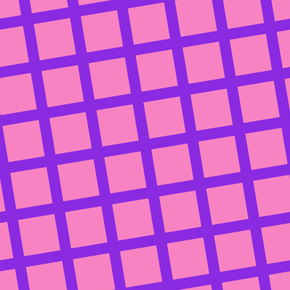 9/99 degree angle diagonal checkered chequered lines, 22 pixel lines width, 74 pixel square size, Blue Violet and Tea Rose plaid checkered seamless tileable