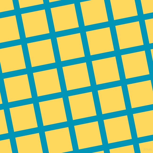 11/101 degree angle diagonal checkered chequered lines, 25 pixel line width, 102 pixel square size, Bondi Blue and Dandelion plaid checkered seamless tileable