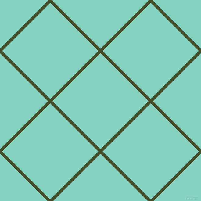 45/135 degree angle diagonal checkered chequered lines, 10 pixel line width, 223 pixel square size, Bronzetone and Bermuda plaid checkered seamless tileable