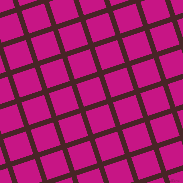 18/108 degree angle diagonal checkered chequered lines, 18 pixel line width, 83 pixel square size, Bulgarian Rose and Medium Violet Red plaid checkered seamless tileable