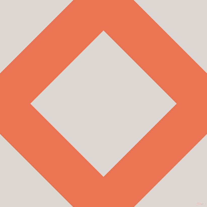 45/135 degree angle diagonal checkered chequered lines, 170 pixel line width, 411 pixel square size, Burnt Sienna and Bon Jour plaid checkered seamless tileable
