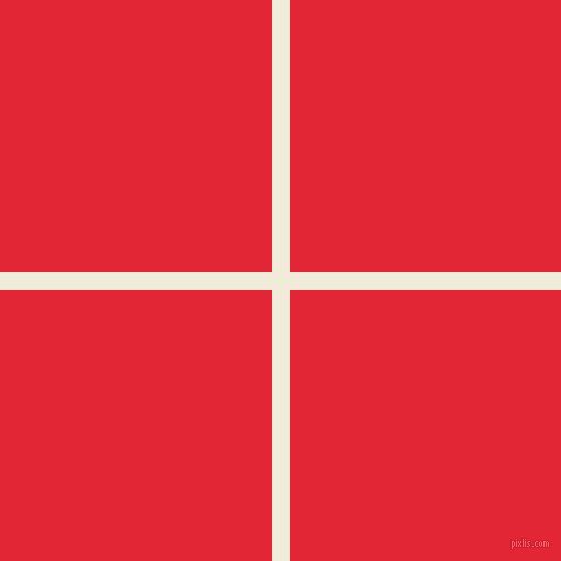 checkered chequered horizontal vertical lines, 16 pixel line width, 495 pixel square size, Buttery White and Alizarin plaid checkered seamless tileable