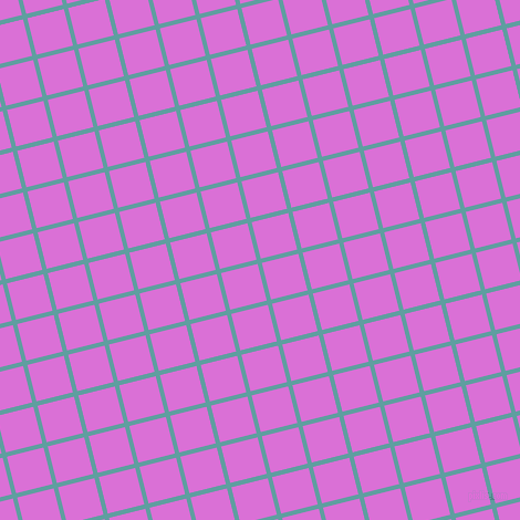 14/104 degree angle diagonal checkered chequered lines, 4 pixel lines width, 34 pixel square size, Cadet Blue and Orchid plaid checkered seamless tileable