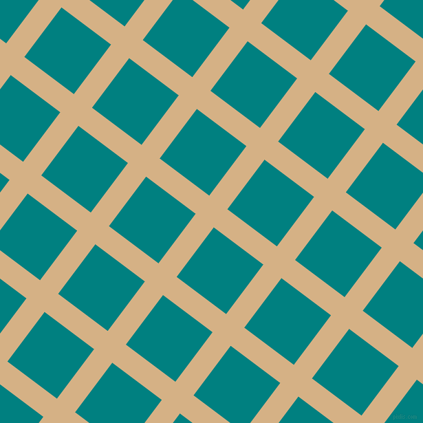 53/143 degree angle diagonal checkered chequered lines, 33 pixel lines width, 90 pixel square size, Calico and Teal plaid checkered seamless tileable