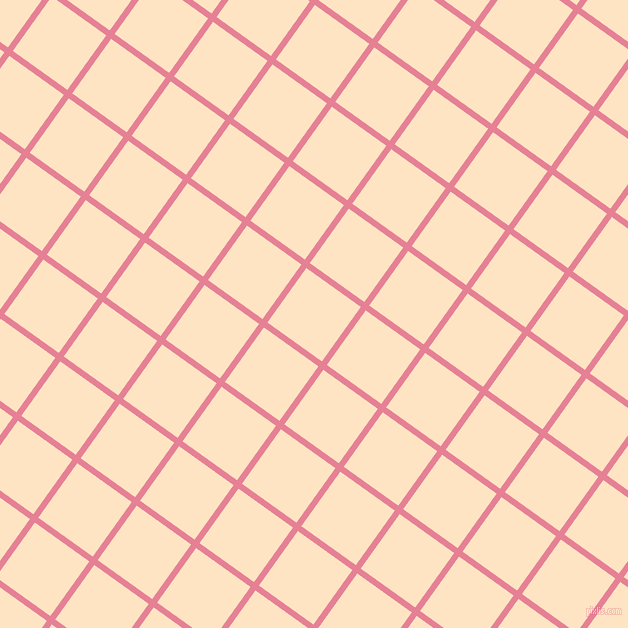 54/144 degree angle diagonal checkered chequered lines, 6 pixel line width, 67 pixel square size, Carissma and Bisque plaid checkered seamless tileable