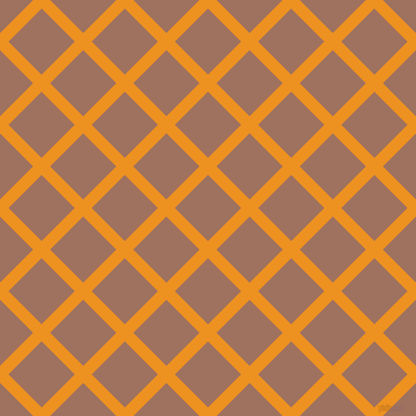45/135 degree angle diagonal checkered chequered lines, 17 pixel line width, 66 pixel square size, Carrot Orange and Toast plaid checkered seamless tileable