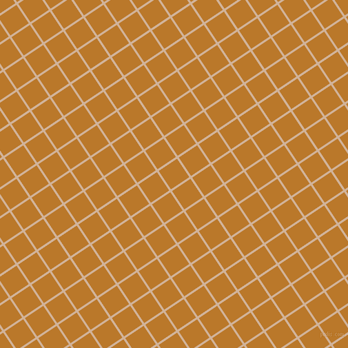 34/124 degree angle diagonal checkered chequered lines, 3 pixel line width, 32 pixel square size, Cashmere and Pirate Gold plaid checkered seamless tileable