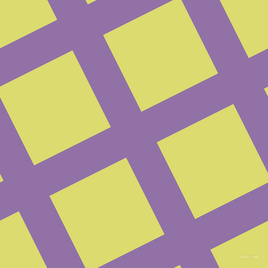 27/117 degree angle diagonal checkered chequered lines, 67 pixel line width, 168 pixel square size, Ce Soir and Goldenrod plaid checkered seamless tileable