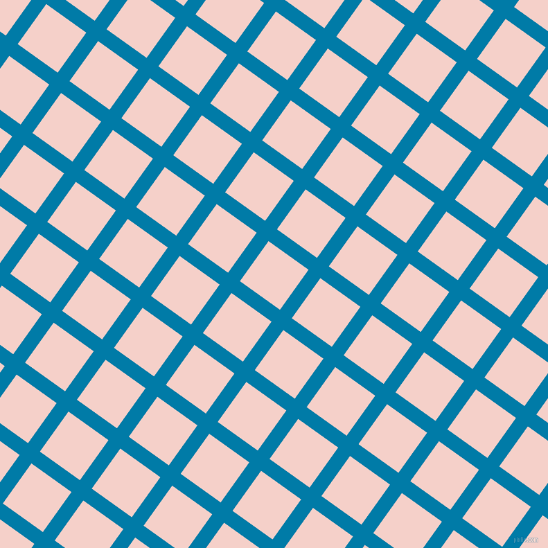 54/144 degree angle diagonal checkered chequered lines, 21 pixel line width, 71 pixel square size, Cerulean and Coral Candy plaid checkered seamless tileable