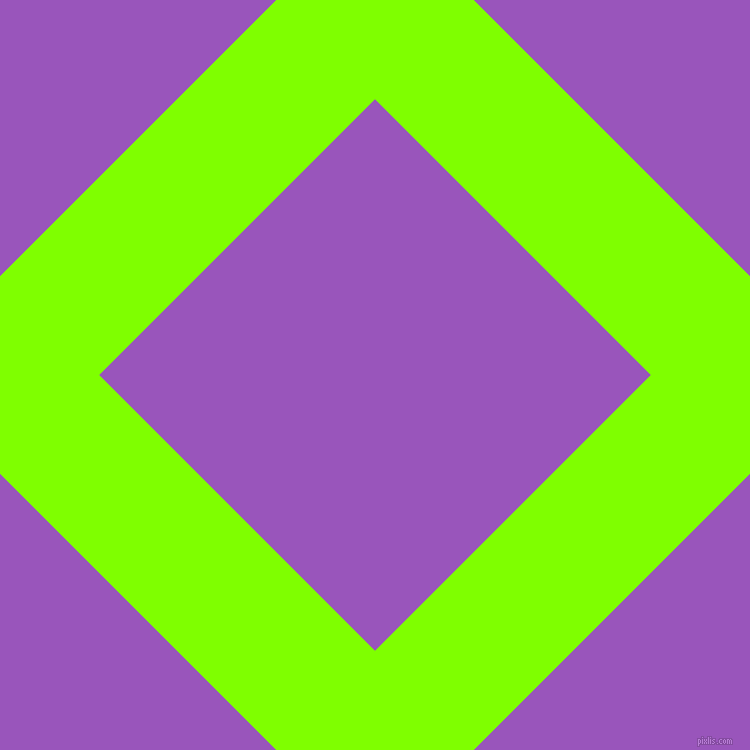 45/135 degree angle diagonal checkered chequered lines, 140 pixel lines width, 390 pixel square size, Chartreuse and Deep Lilac plaid checkered seamless tileable