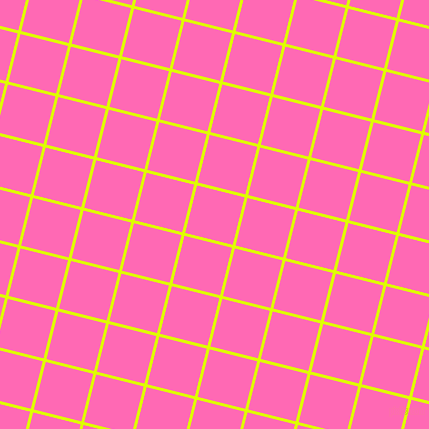 76/166 degree angle diagonal checkered chequered lines, 3 pixel lines width, 49 pixel square size, Chartreuse Yellow and Hot Pink plaid checkered seamless tileable