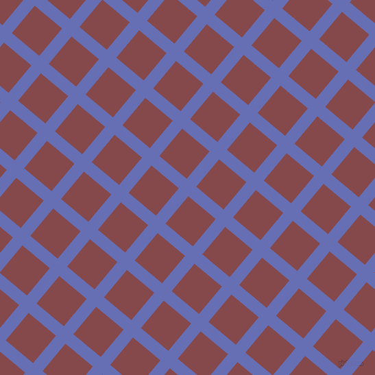 50/140 degree angle diagonal checkered chequered lines, 18 pixel lines width, 52 pixel square size, Chetwode Blue and Solid Pink plaid checkered seamless tileable