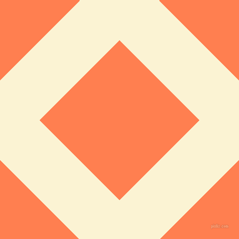 45/135 degree angle diagonal checkered chequered lines, 114 pixel line width, 230 pixel square size, China Ivory and Coral plaid checkered seamless tileable