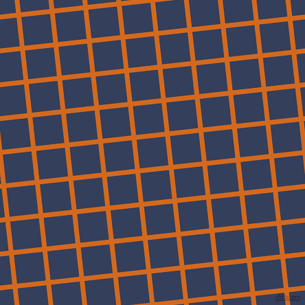 6/96 degree angle diagonal checkered chequered lines, 7 pixel lines width, 42 pixel square size, Chocolate and Gulf Blue plaid checkered seamless tileable