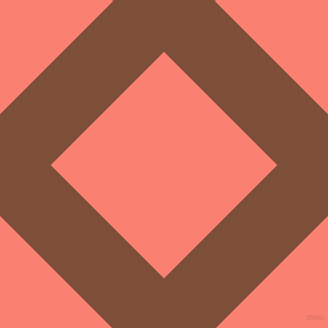 45/135 degree angle diagonal checkered chequered lines, 142 pixel line width, 317 pixel square size, Cigar and Salmon plaid checkered seamless tileable