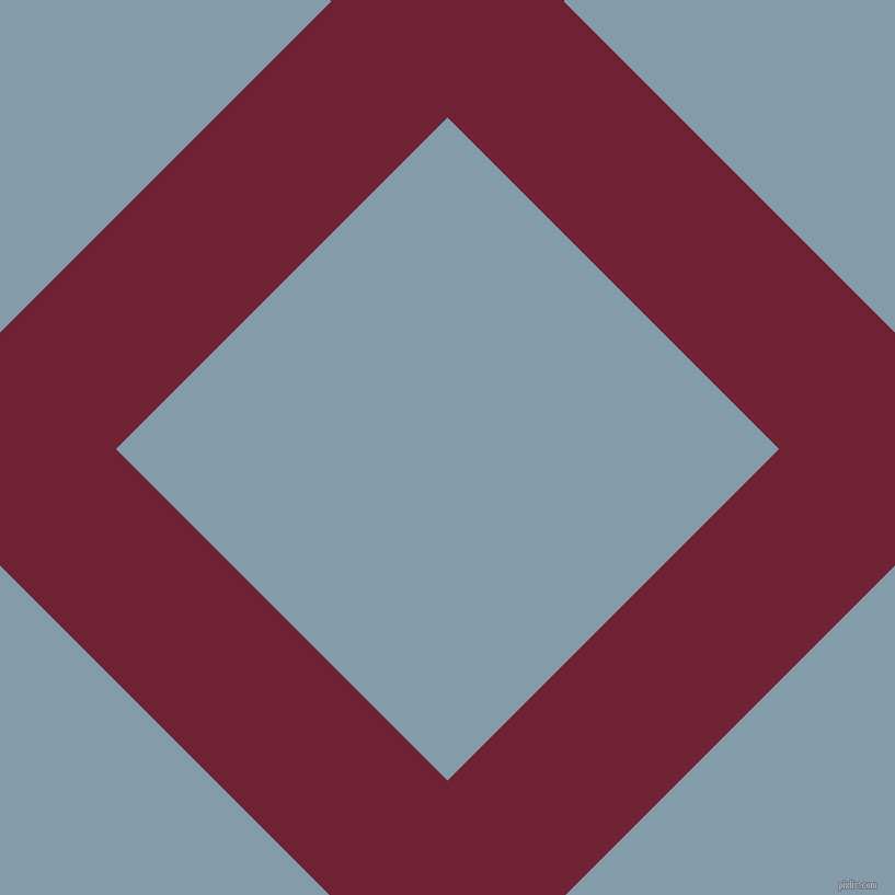 45/135 degree angle diagonal checkered chequered lines, 150 pixel line width, 428 pixel square size, Claret and Bali Hai plaid checkered seamless tileable