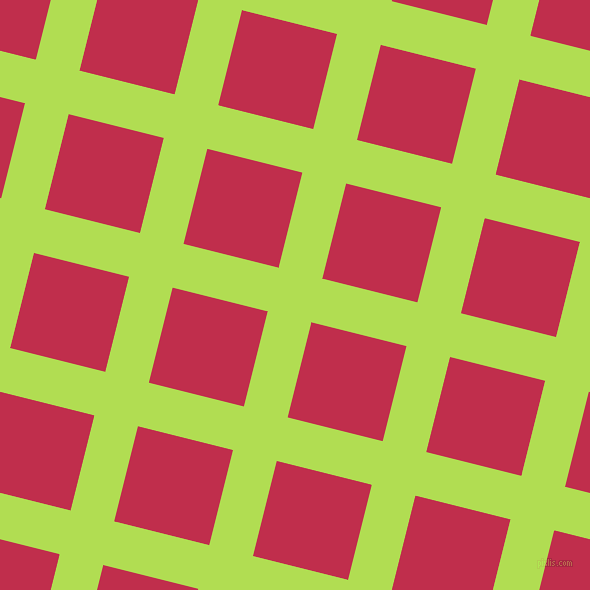 76/166 degree angle diagonal checkered chequered lines, 45 pixel line width, 98 pixel square size, Conifer and Old Rose plaid checkered seamless tileable