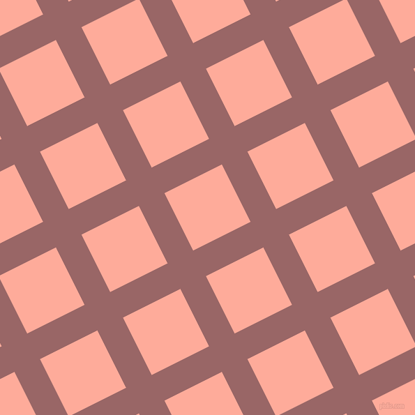 27/117 degree angle diagonal checkered chequered lines, 41 pixel lines width, 92 pixel square size, Copper Rose and Rose Bud plaid checkered seamless tileable