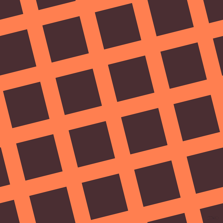 14/104 degree angle diagonal checkered chequered lines, 52 pixel line width, 126 pixel square sizeCoral and Cab Sav plaid checkered seamless tileable