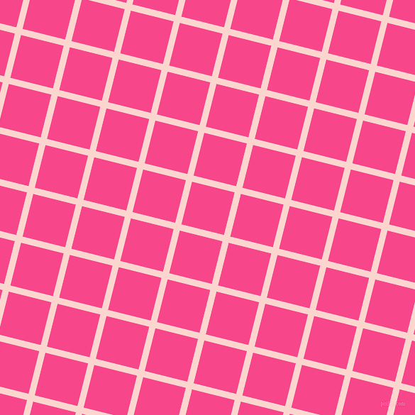 76/166 degree angle diagonal checkered chequered lines, 9 pixel lines width, 62 pixel square size, Cosmos and Violet Red plaid checkered seamless tileable