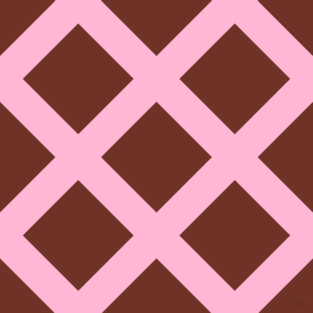 45/135 degree angle diagonal checkered chequered lines, 66 pixel line width, 160 pixel square size, Cotton Candy and Pueblo plaid checkered seamless tileable