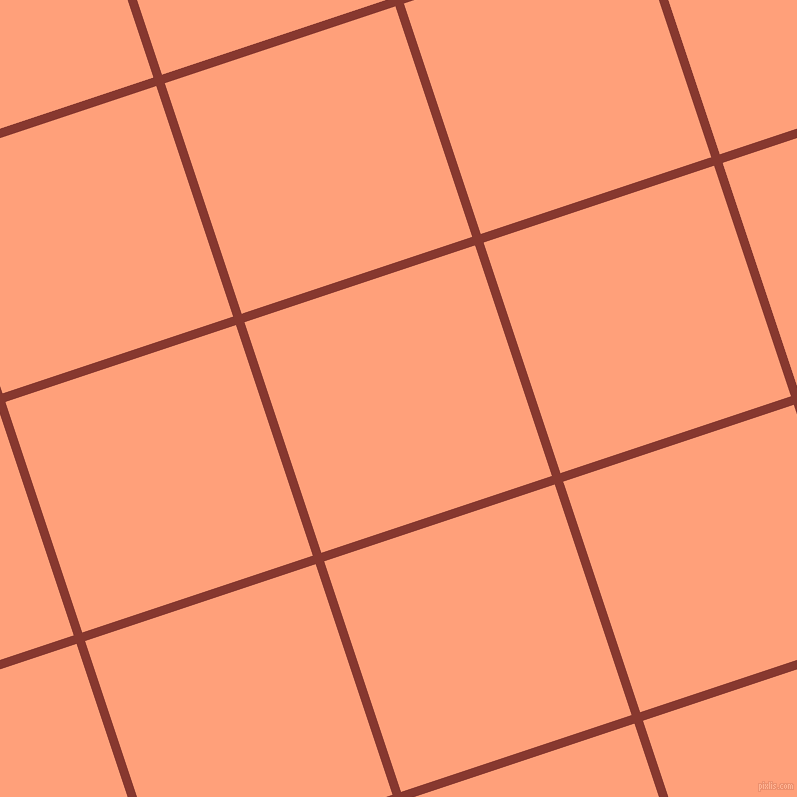 18/108 degree angle diagonal checkered chequered lines, 9 pixel lines width, 243 pixel square size, Crab Apple and Light Salmon plaid checkered seamless tileable