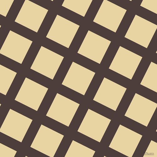 63/153 degree angle diagonal checkered chequered lines, 32 pixel line width, 80 pixel square size, Crater Brown and Hampton plaid checkered seamless tileable