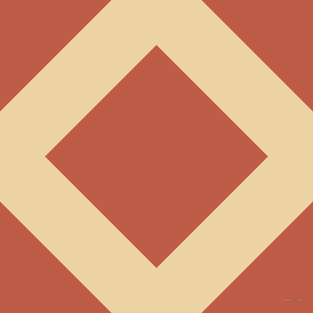 45/135 degree angle diagonal checkered chequered lines, 129 pixel line width, 320 pixel square size, Dairy Cream and Flame Pea plaid checkered seamless tileable