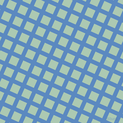 66/156 degree angle diagonal checkered chequered lines, 14 pixel lines width, 28 pixel square size, Danube and Gum Leaf plaid checkered seamless tileable