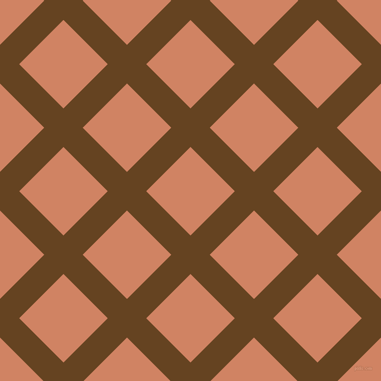 45/135 degree angle diagonal checkered chequered lines, 54 pixel line width, 124 pixel square sizeDark Brown and Burning Sand plaid checkered seamless tileable