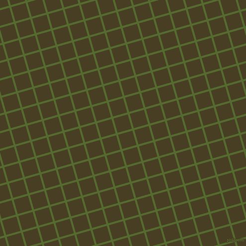 16/106 degree angle diagonal checkered chequered lines, 4 pixel lines width, 30 pixel square size, Dark Olive Green and Madras plaid checkered seamless tileable