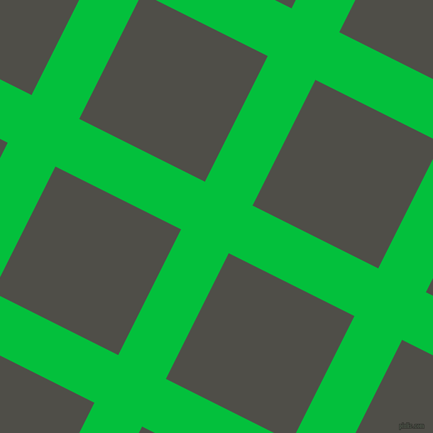 63/153 degree angle diagonal checkered chequered lines, 75 pixel lines width, 198 pixel square size, Dark Pastel Green and Merlin plaid checkered seamless tileable