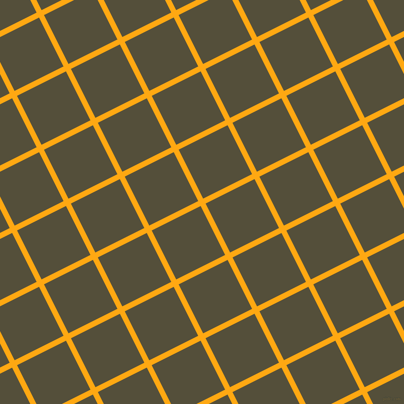 27/117 degree angle diagonal checkered chequered lines, 11 pixel line width, 109 pixel square size, Dark Tangerine and Panda plaid checkered seamless tileable