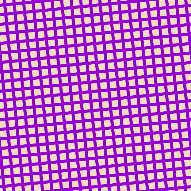 6/96 degree angle diagonal checkered chequered lines, 10 pixel line width, 21 pixel square size, Dark Violet and Dutch White plaid checkered seamless tileable