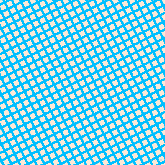 27/117 degree angle diagonal checkered chequered lines, 8 pixel lines width, 17 pixel square size, Deep Sky Blue and Serenade plaid checkered seamless tileable
