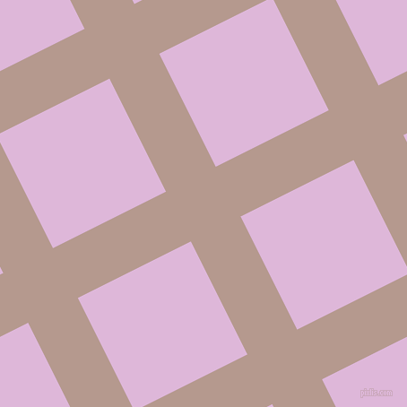 27/117 degree angle diagonal checkered chequered lines, 62 pixel line width, 141 pixel square size, Del Rio and French Lilac plaid checkered seamless tileable