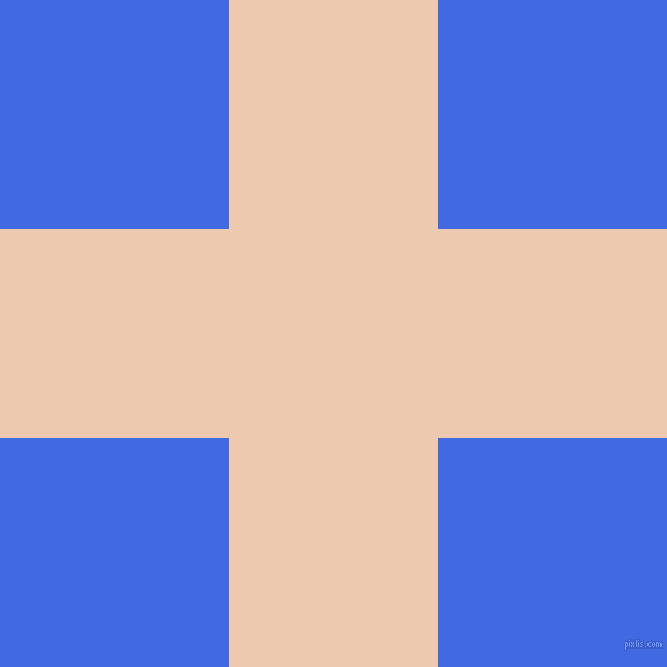 checkered chequered horizontal vertical lines, 193 pixel line width, 422 pixel square size, Desert Sand and Royal Blue plaid checkered seamless tileable