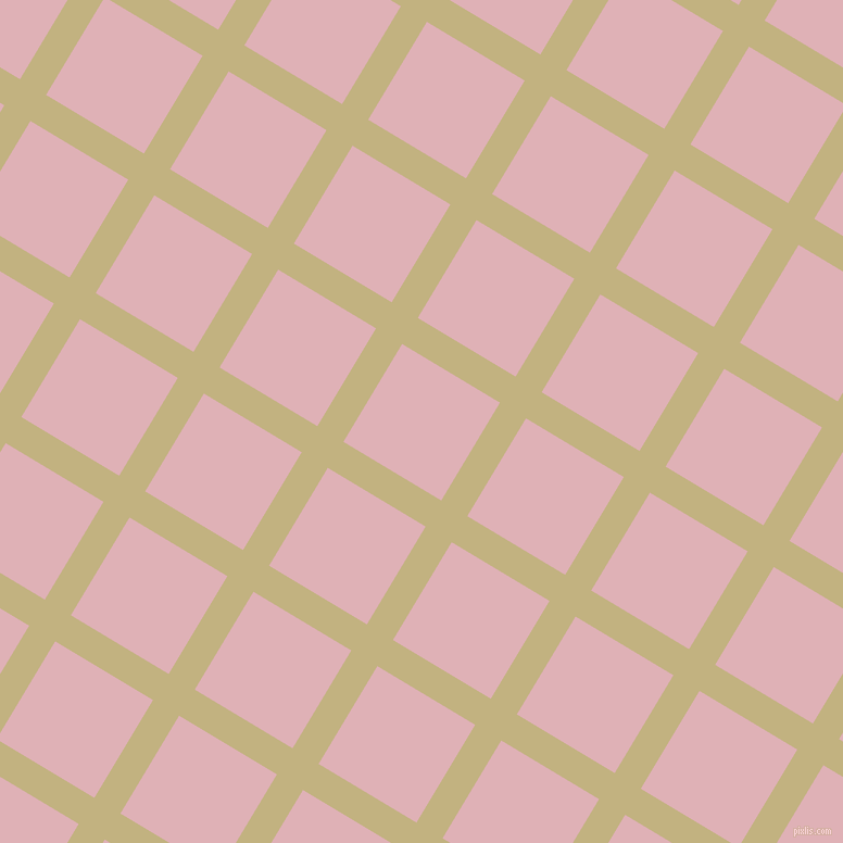 59/149 degree angle diagonal checkered chequered lines, 28 pixel line width, 105 pixel square size, Ecru and Blossom plaid checkered seamless tileable