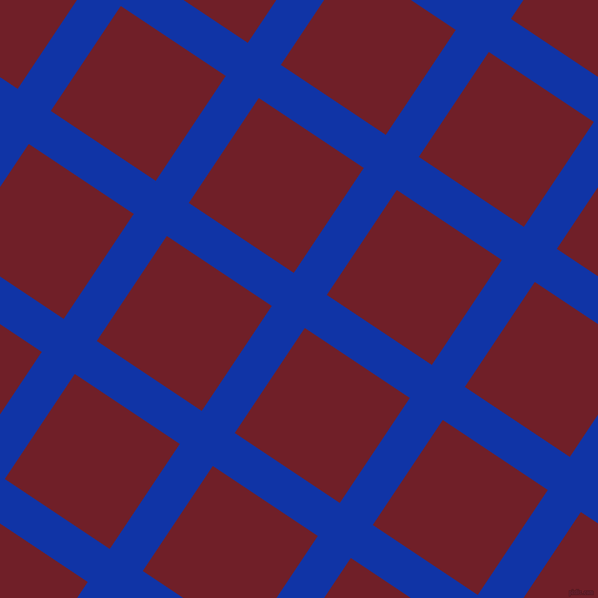 56/146 degree angle diagonal checkered chequered lines, 57 pixel line width, 181 pixel square size, Egyptian Blue and Red Berry plaid checkered seamless tileable